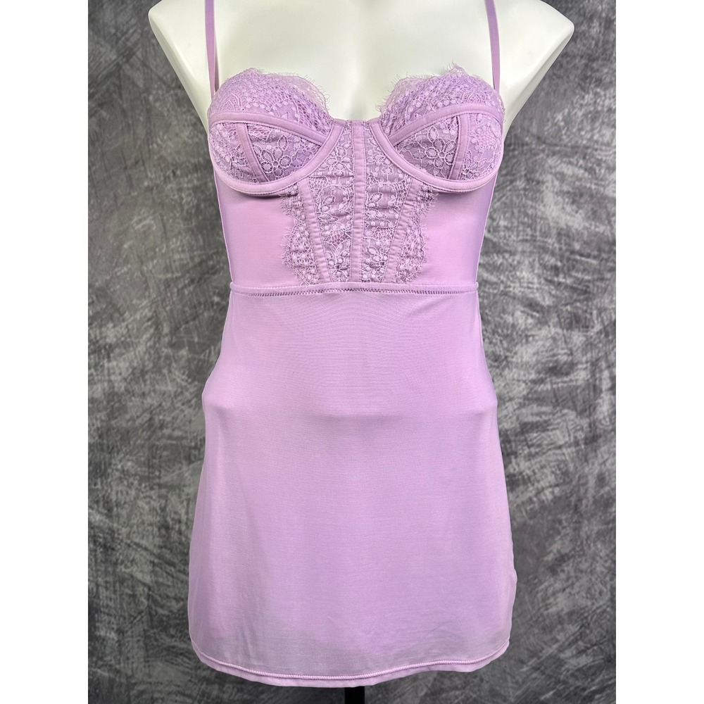 Urban Outfitters Modern Love Bustier Corset Mini Dress Womens Small Purple Lace